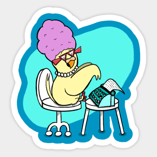 Funny Retro Typewriter Budgie Sticker